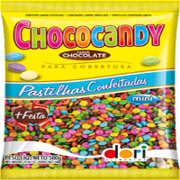 Imagem de PASTILHAS CONFEITADAS SABOR CHOCOLATE CHOCOCANDY COLORIDO 500G - 01 UNIDADE